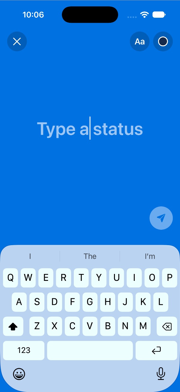 Writing a text status in AviNat